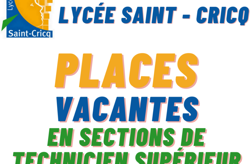 Places vacantes en BTS CRSA (Automatismes et robotique) et CIRA (Régulation automatique)