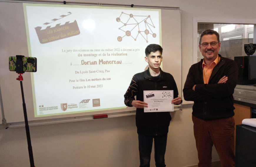 Un élève de bac pro SN primé au concours Les sciences au cœur du métier !